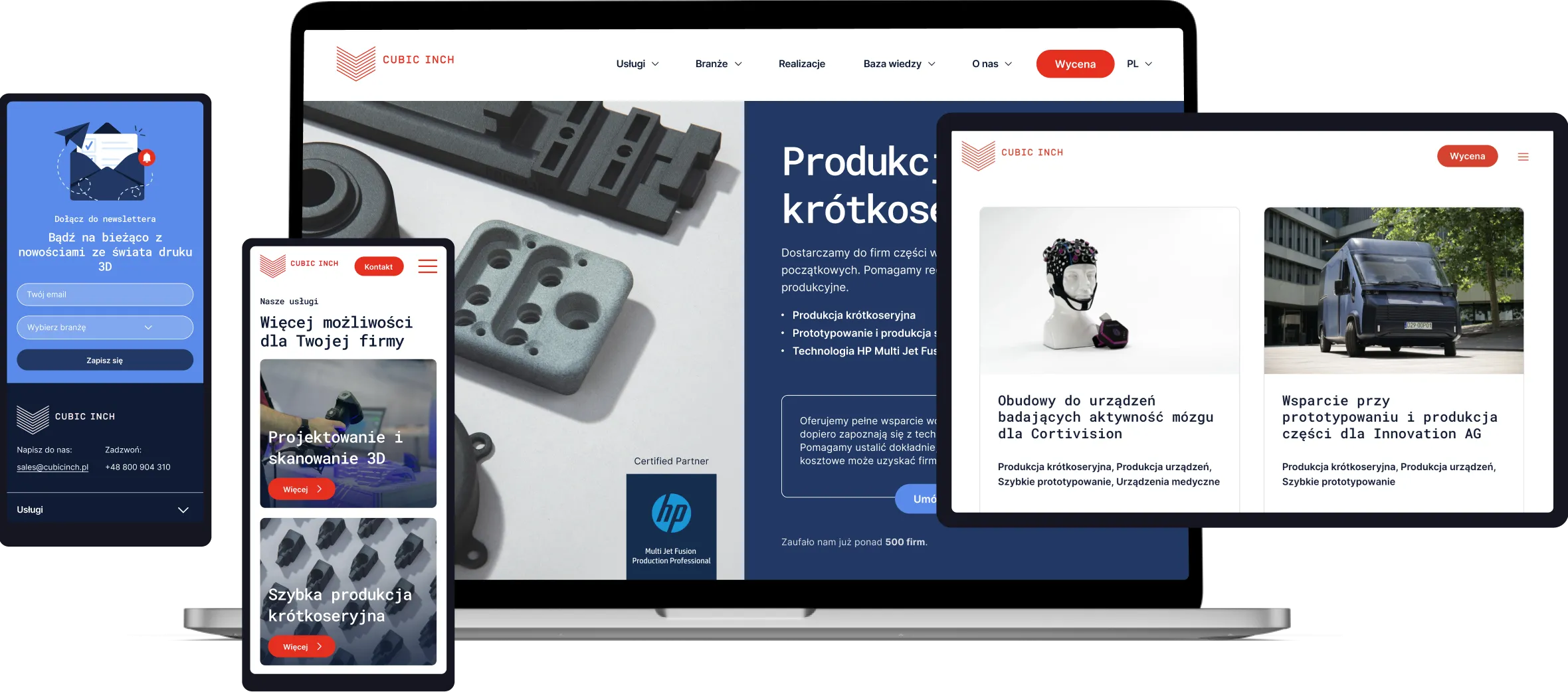 Strony na Wordpress - firma produkcyjna Cubic Inch