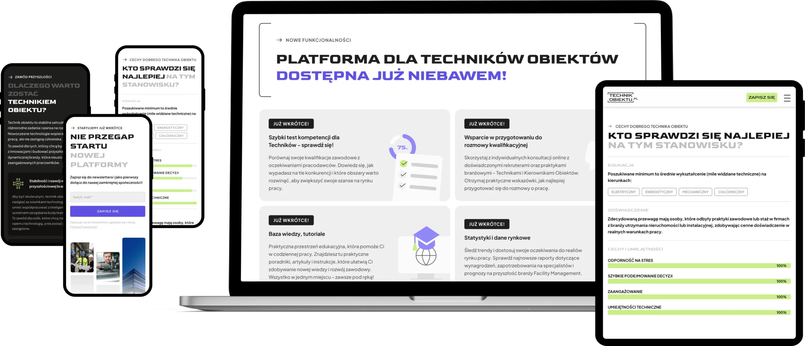 Landing page do zbierania leadów — wersja desktop i mobile