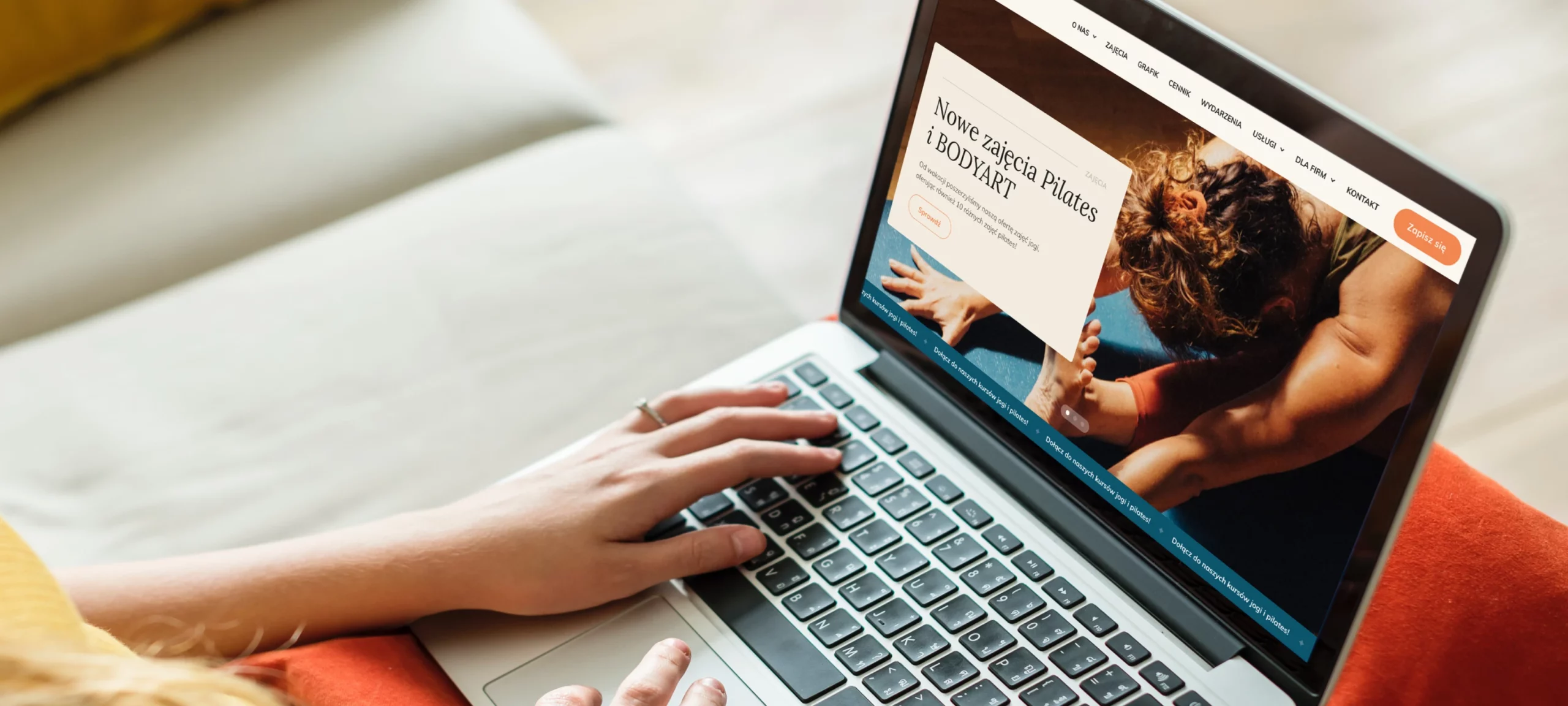 Strona dla szkoły jogi Yoga & Pilates Gdańsk — projekt strony głównej