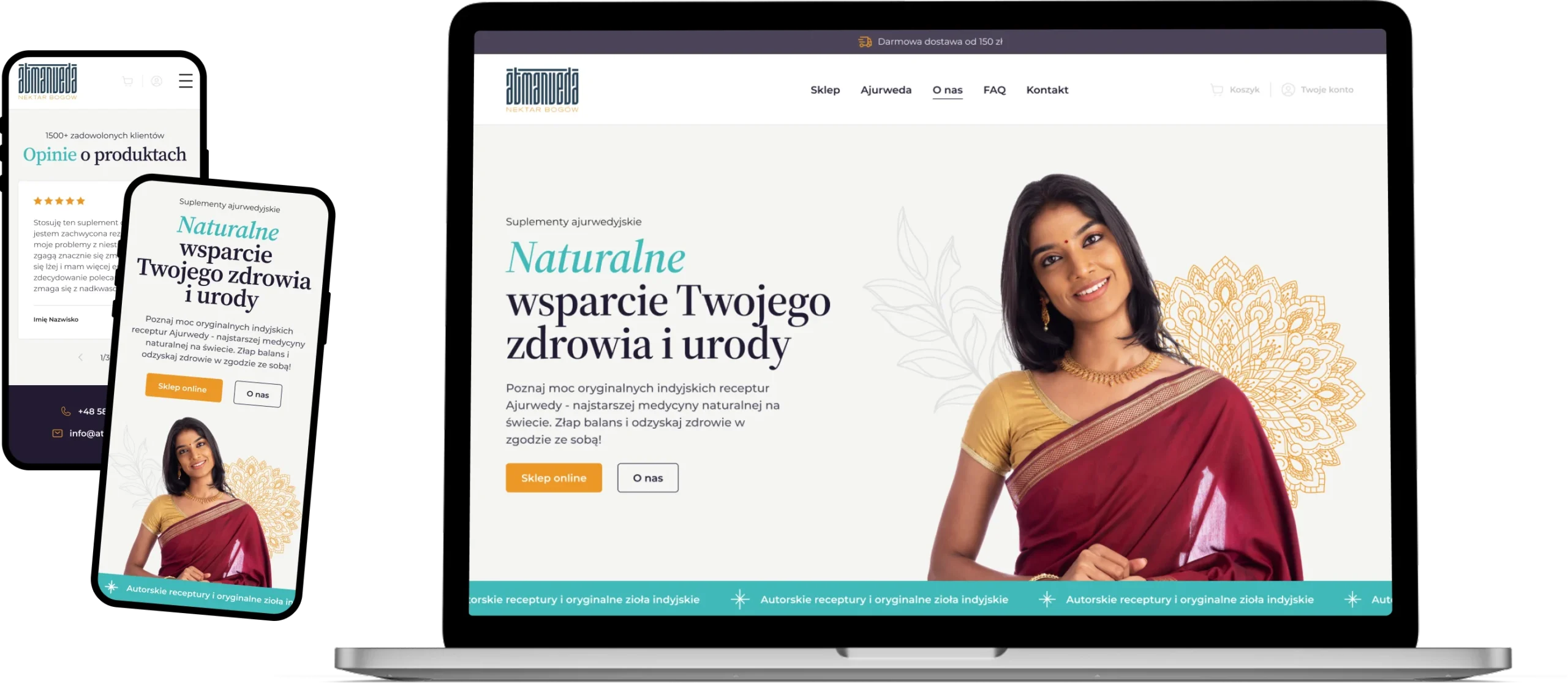 sklep internetowy z suplementami — wersja desktop i mobile