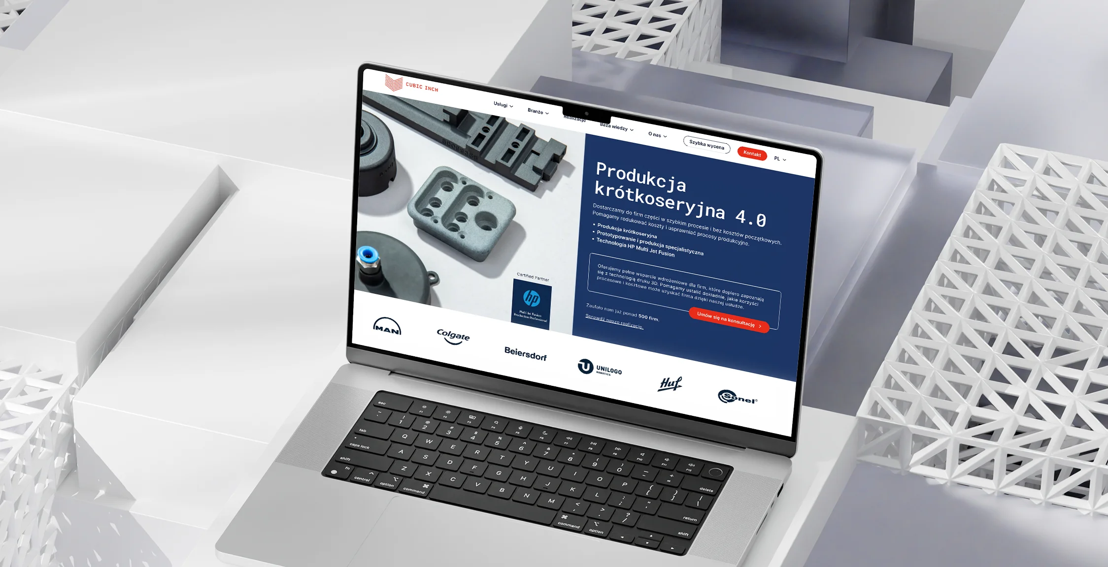 strona dla firmy produkcyjnej - druk 3D
