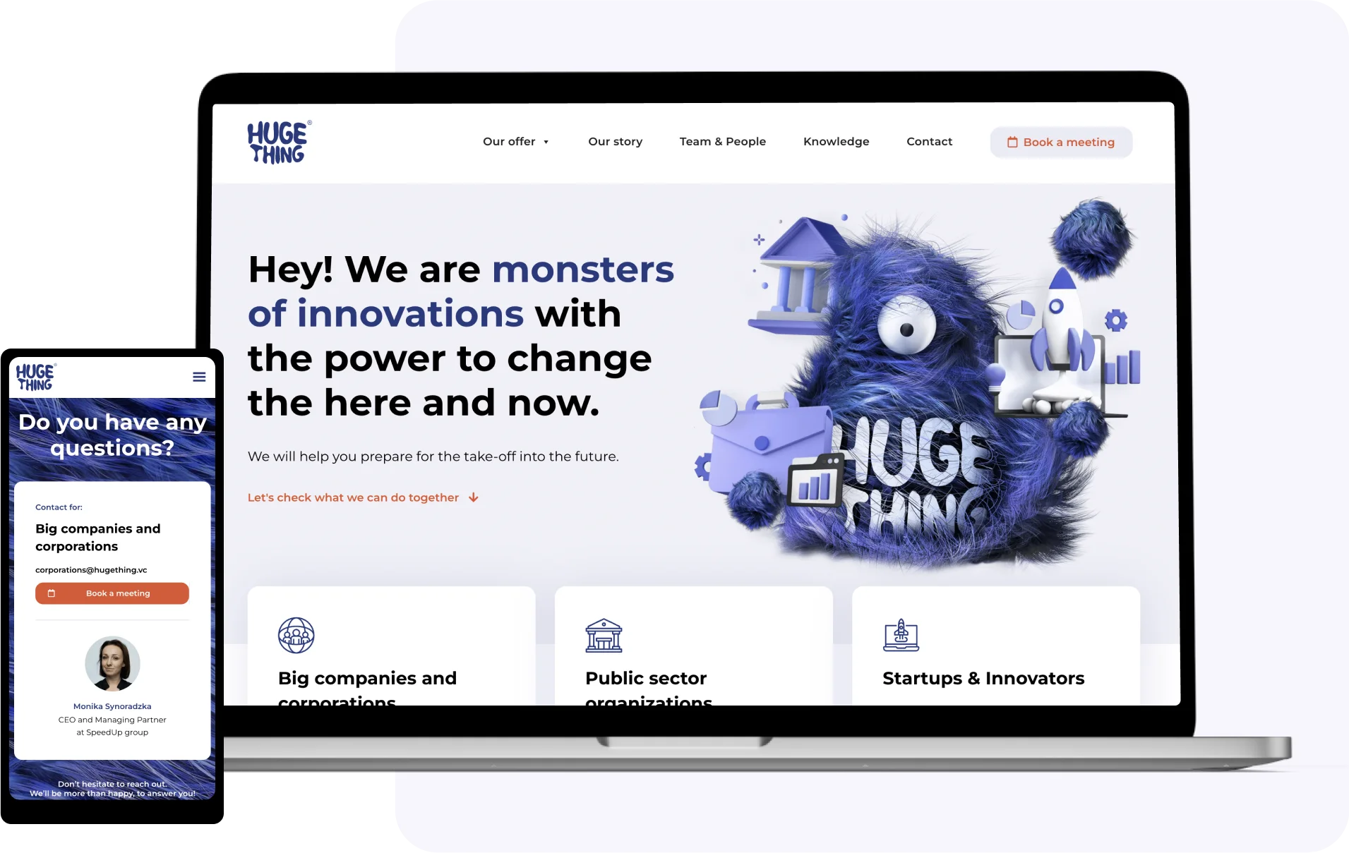 Strona www dla Huge Thing - akceleratora startup'owego