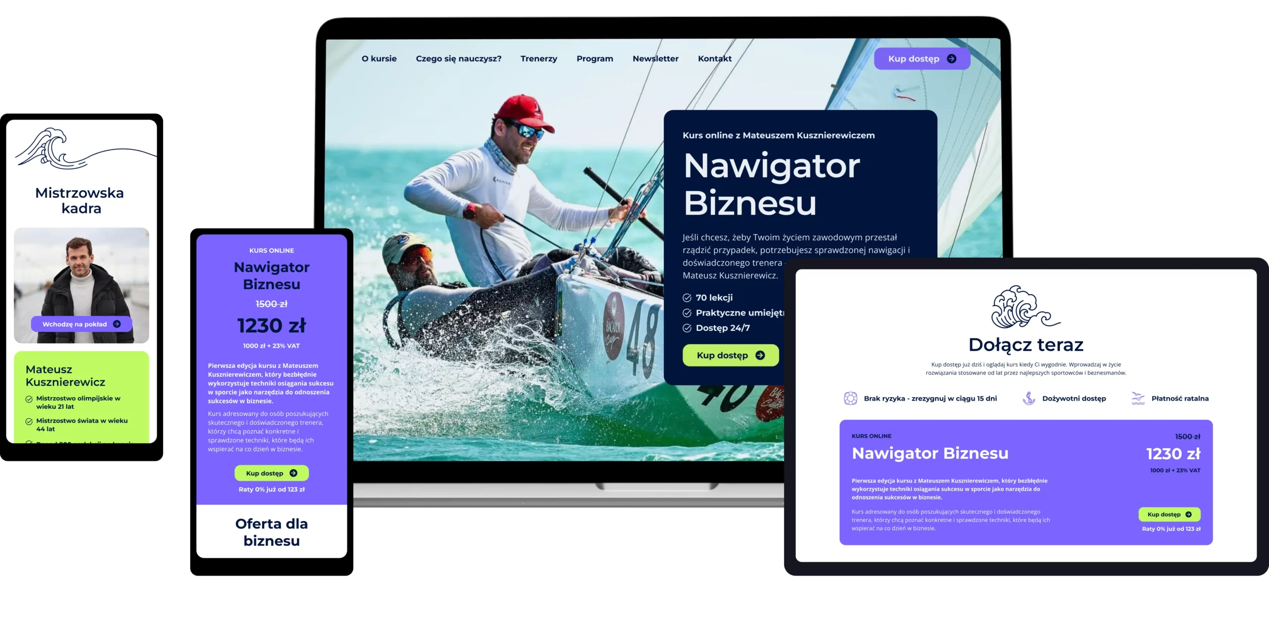 Landing page a kursem online