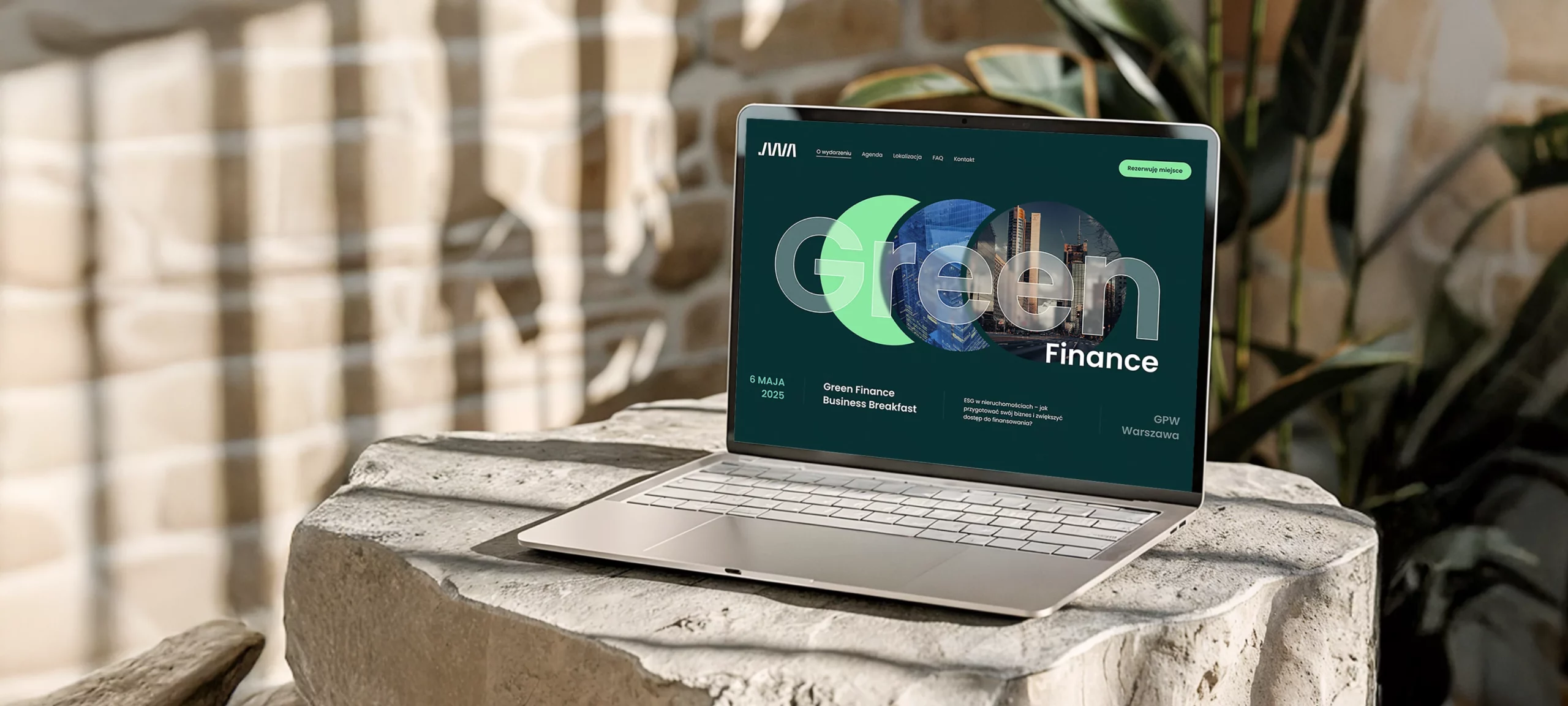 Landing page na wydarzenie Green Finance 2025 — projekt strony głównej