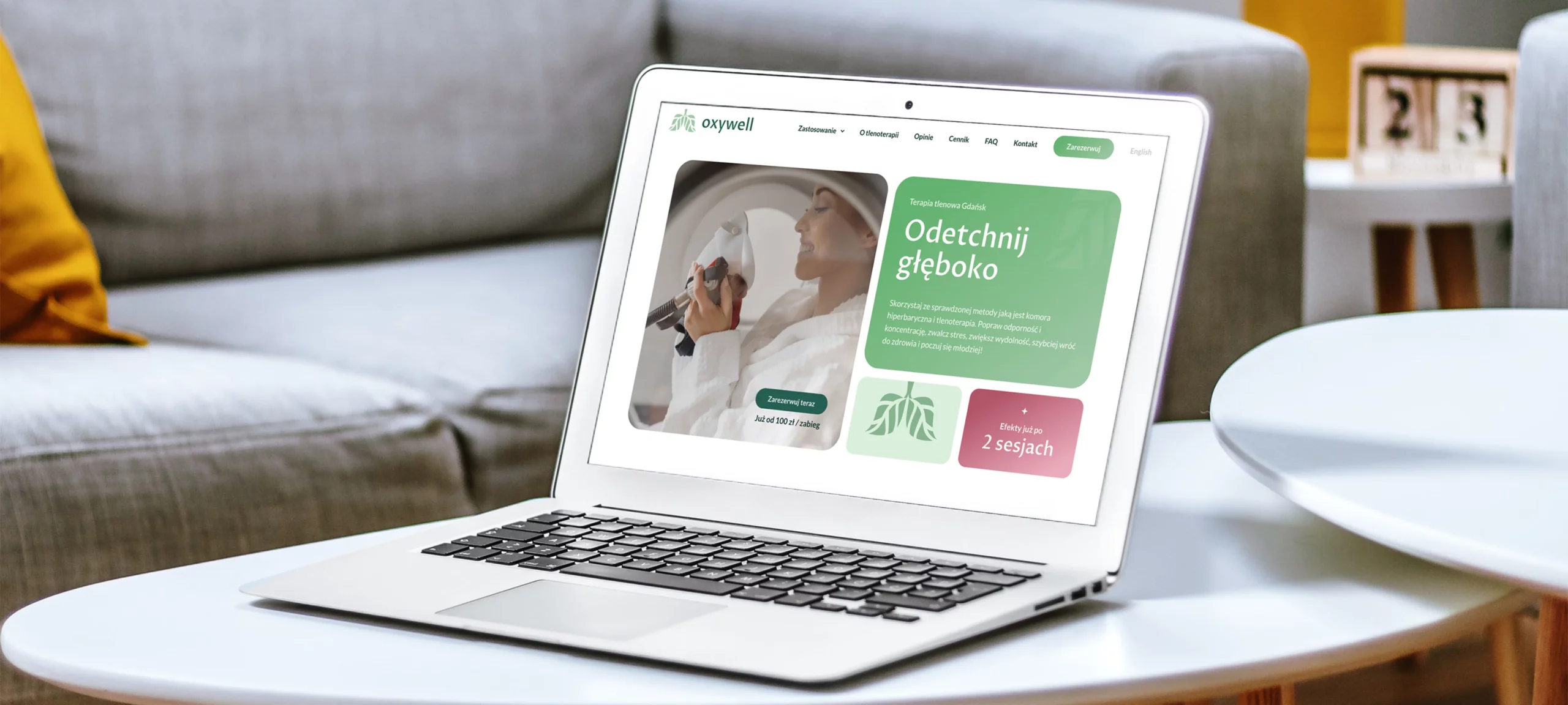 strona dla komory hiperbarycznej Oxywell — landing page