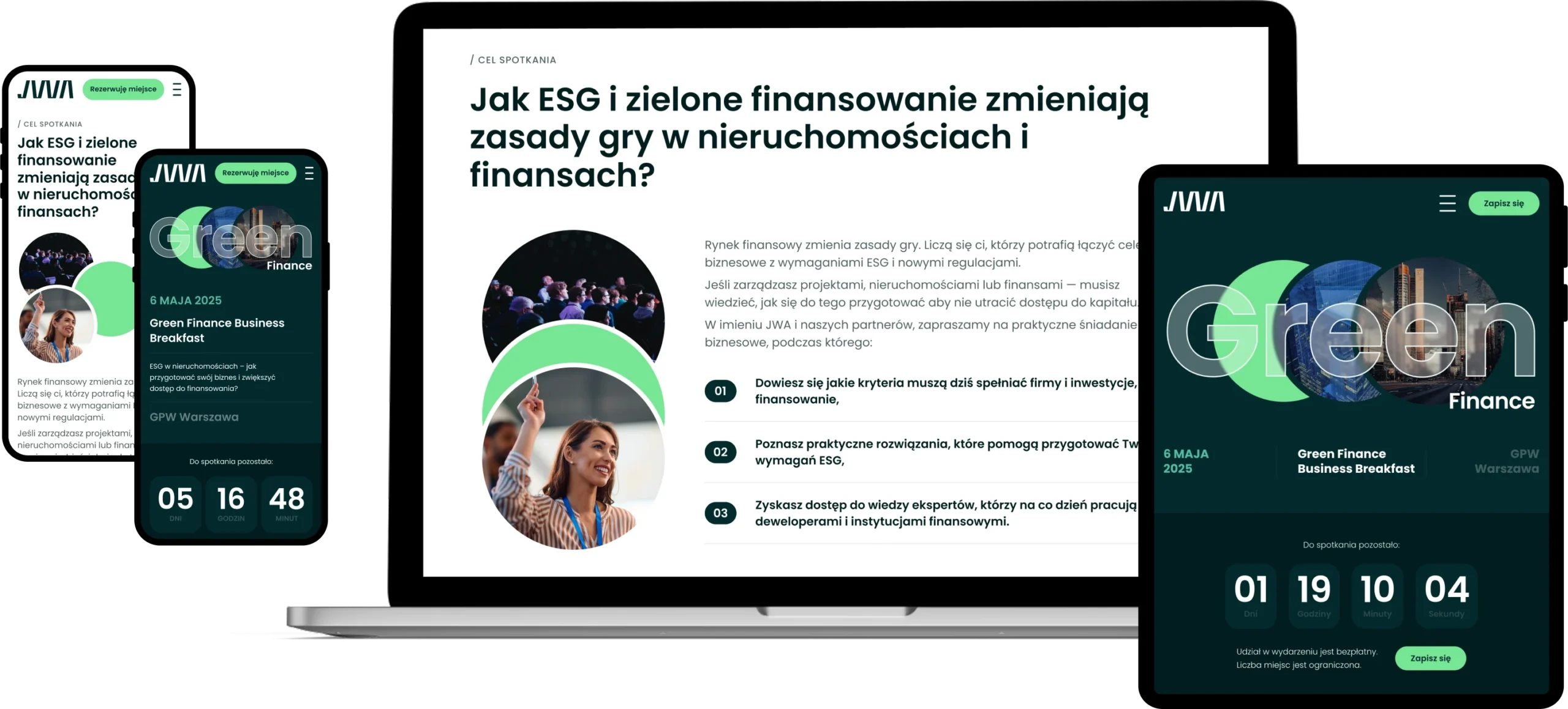 Landing page na wydarzenie — wersja desktop i mobile