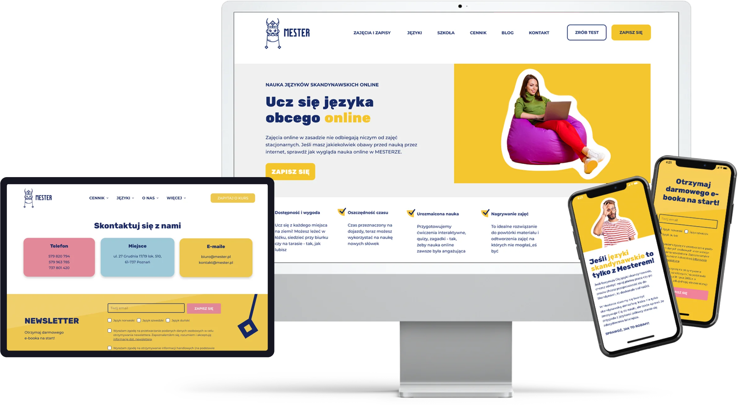 projekt graficzny strony dla szkoły językowej