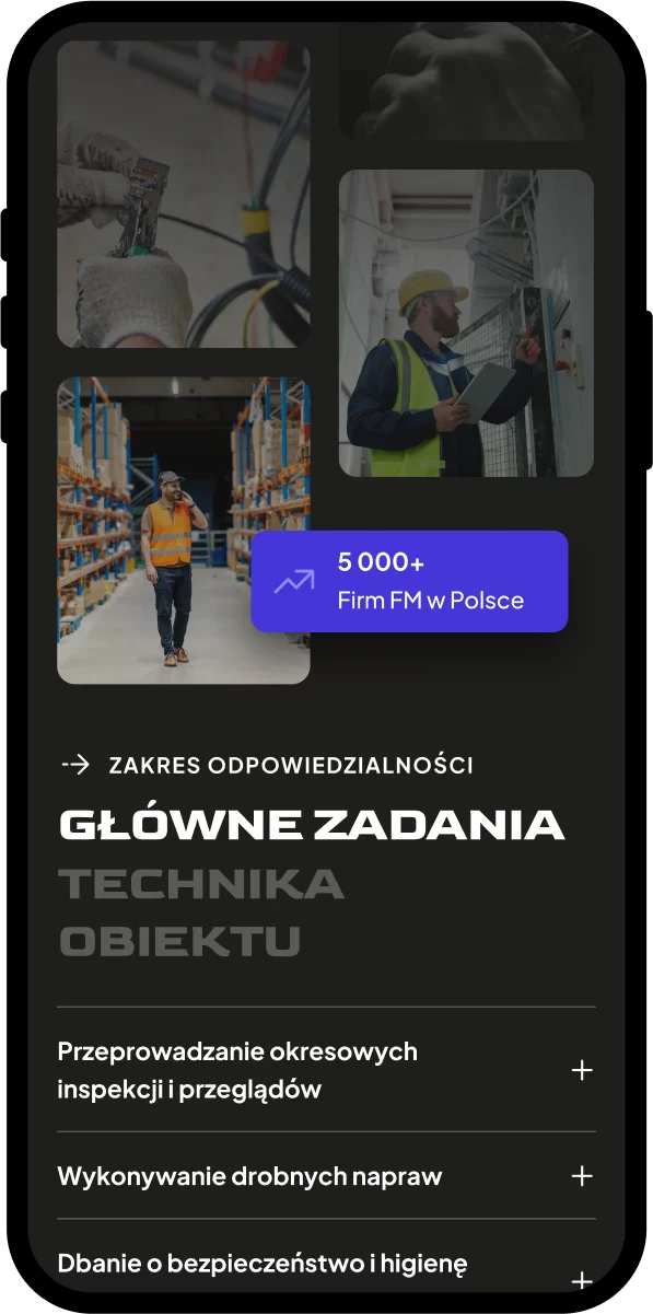 Landing page do zbierania leadów — widok mobilny, sekcja z informacjami o zawodzie